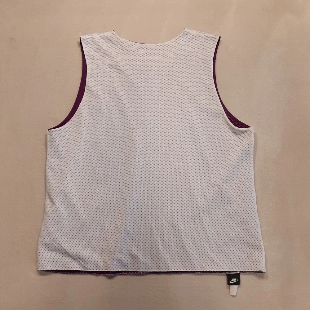 Nike Vintage Mens Reversible Swoosh Jersey Tank Top XL Purple/White Mesh 2002